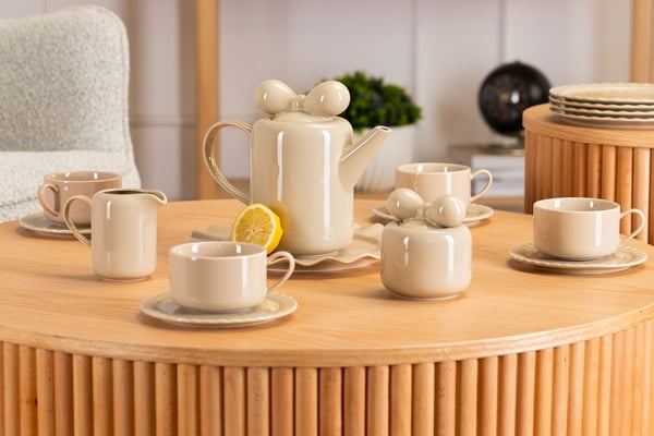 Sofia Beige Kaffeservis 12 Delar