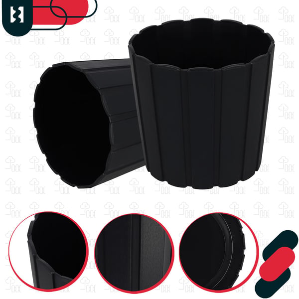 Plastkruka för blommor och örter på balkongen eller terrassen antracit 17 cm 2 st