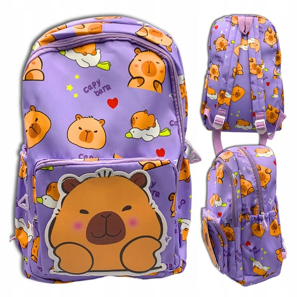 Kapibara reppu koululle koulunkäynti matka tilavaa kapibara