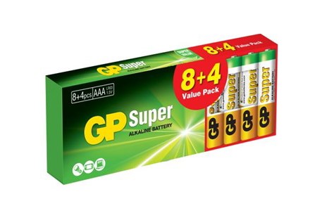 SUPER ALKALIN BATTERI AAA LR3 1,5V 12 STK - GP24A-U12