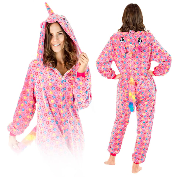 Enhörningspyjamas med varm kigurumi-träningsdräkt, hel jumpsuit