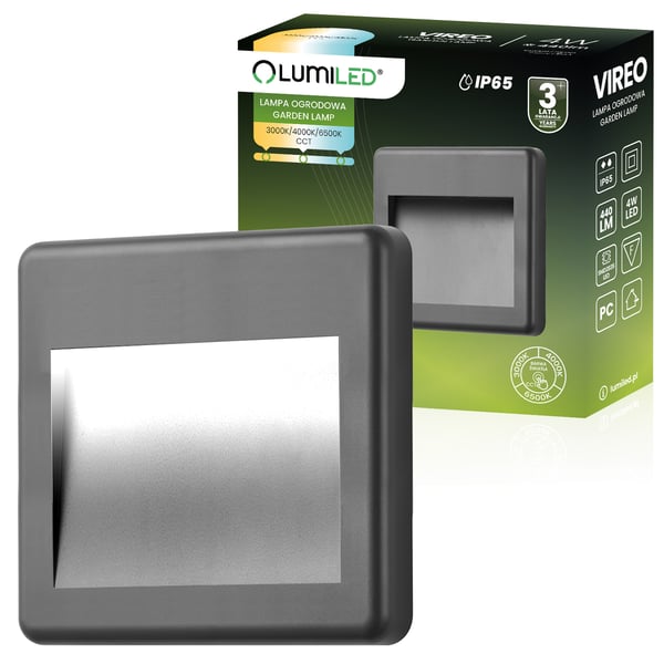 Have udendørs trappelampe facade væglampe CCT 3000-6500K LED 4W IP65 VIREO LUMILED