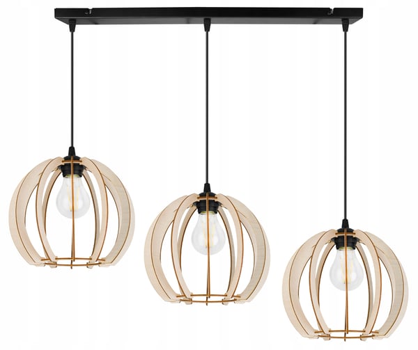 MODERN LED-TAKLAMPA I TRÄ