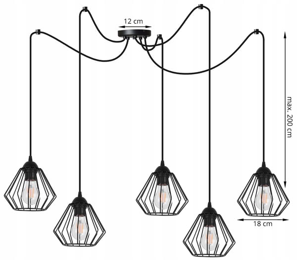 RIPUSTETTAVA KATTOVALAISIMEN SPIDER loft E27 LED