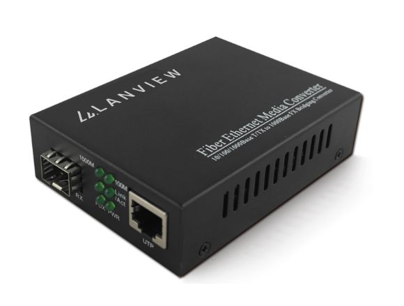Lanview Mediekonverter 10/100/1000Base-T RJ45 til 1000Base-X SFP 80km, LVN-MED-SFP-1000BASE-X