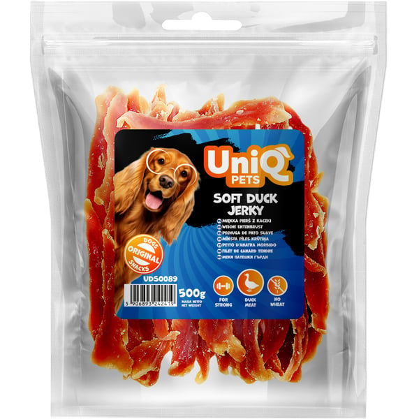 Koiran herkut Pehmeät ankanrintafileet (94 %) UniQ Pets 500 g