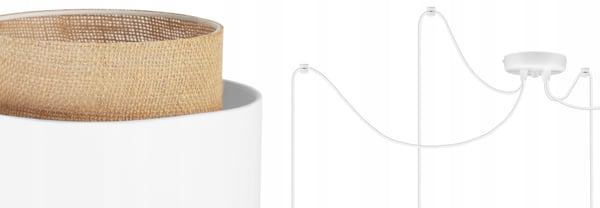 Hængende lampe, loftslysekrone, lampeskærm, boho juta