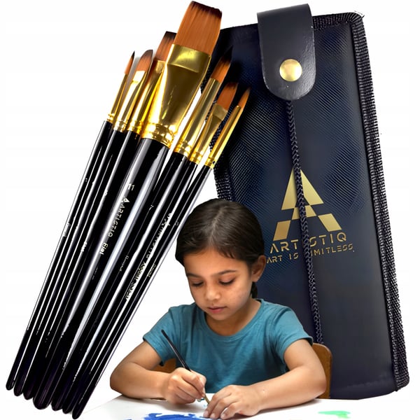 Artistiq Professional målningspenslar set med 7 penslar och etui