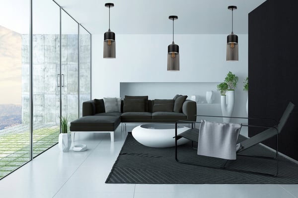 HÆNGENDE LOFTSLAMPE, GLASPLAFON, LED-LAMPE
