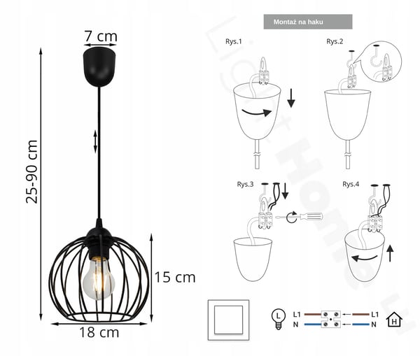 LOFT-RIIPPUVALAISIN LANKAINEN EDISON RETRO LED
