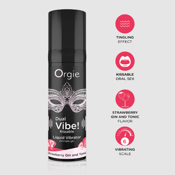 Orgies - Dual Vibe! Flydende Vibrator 15ml - Jordbær Gin og Tonic