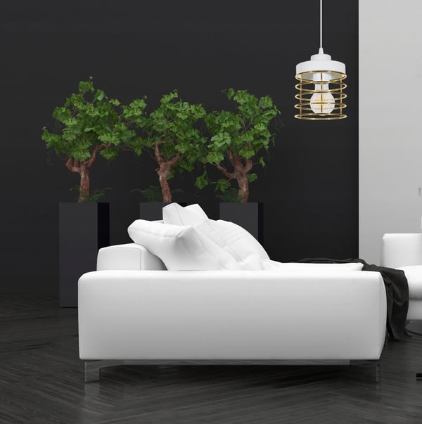 LOFTSLAMPE MED LED-LYKRONE MED GYLDEN TRÅD