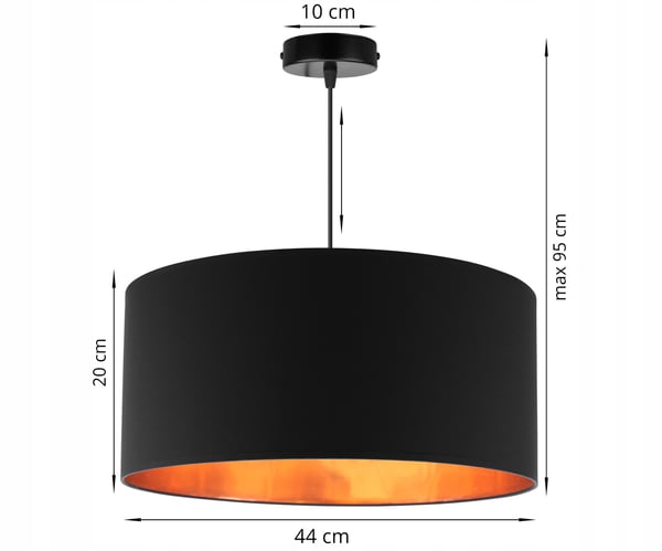 LOFTSLAMPE MED GYLDET LED-SKÆRM