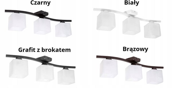 Lasinen kattovalaisin, 3x60W, LED