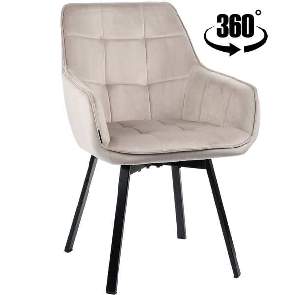 TOGO sammetsklädd snurrstol beige