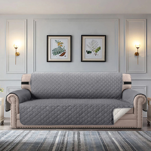 Sohvan päällinen 2-istuttavalle sohvalle, 116 cm, vedenpitävä, harmaa, tikattu