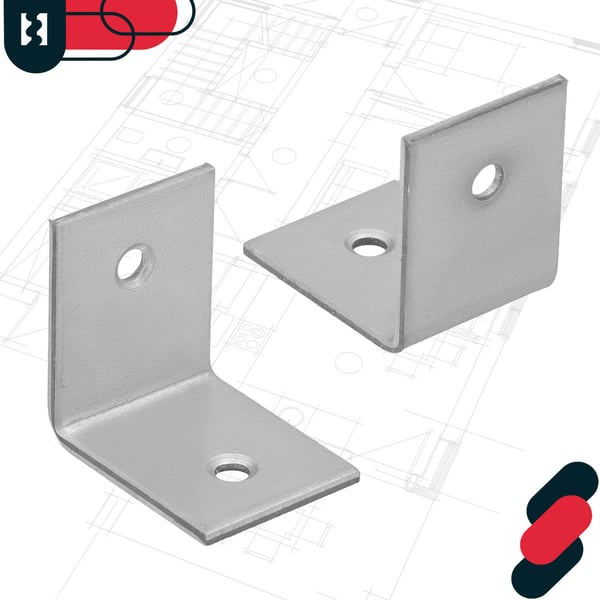 Kotarbau® Kirvesmiehen kulmaliitin ruostumatonta terästä sinkittyä 30 x 30 x 25 mm 12 kpl:n sarja