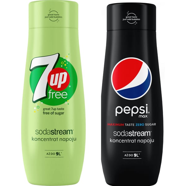 2 SodaStream 7UpFREE+Pepsi Max -tiivistettä