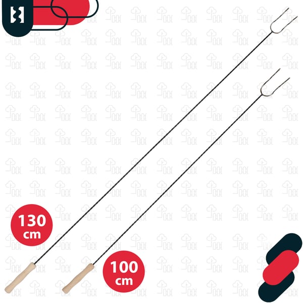 Kotarbau® Grillihaarukka, Kaksipiikkinen Grillaushaarukka, Aaltoileva Makkaratikku, 100 CM