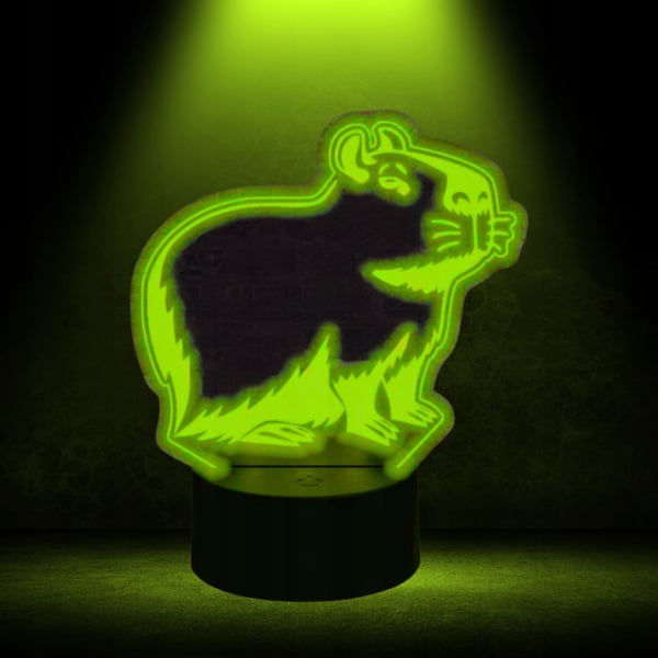 Yöpöytälamppu lapsille Kapibara 16 LED 3D ja kaukosäädin