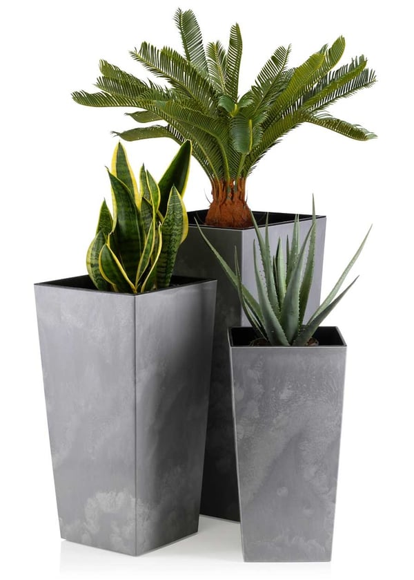 Porto grå betongblomkruka h46x25x25 cm