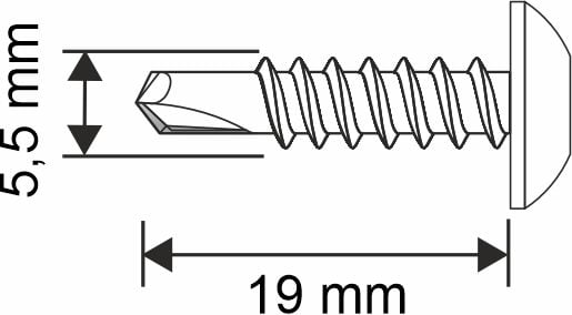 Selvskærende skruer GT5 PH 5,5x19mm RAL 9010