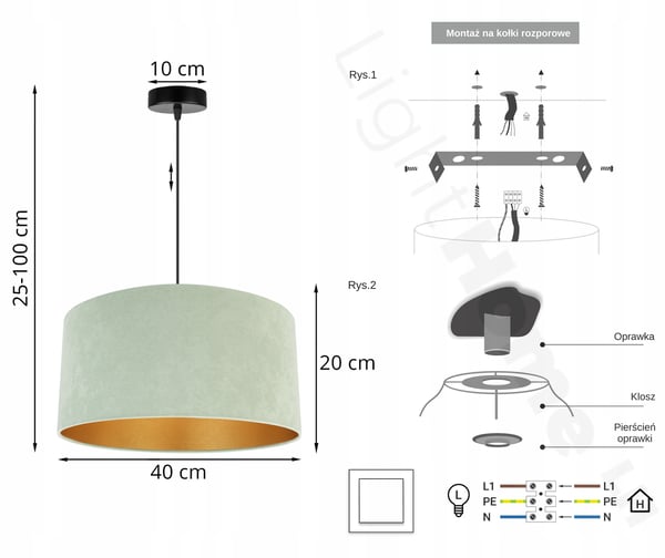 HÆNGENDE LAMPE LOFTSKRONE GYLDEN FLØJLSSKÆRM