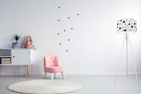 LOFT BARNSTATIVLAMPA, LAMPSKÄRM, MÖNSTER, LED
