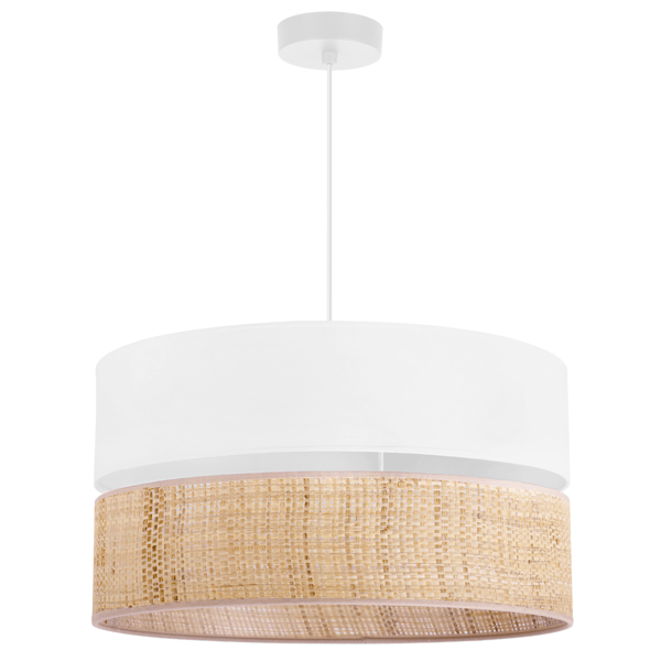 RATTAN DUO HÆNGELAMPE HVID RATTAN LAMPESKÆRM HVID