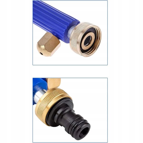 Trycklans för trädgårdsslang 3/4" med adapter, snabbkoppling, svamp och 2 munstycken SET2