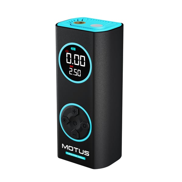 Motus AirPump Pro Turkis Edition 96W 7500 mAh trykkmåler