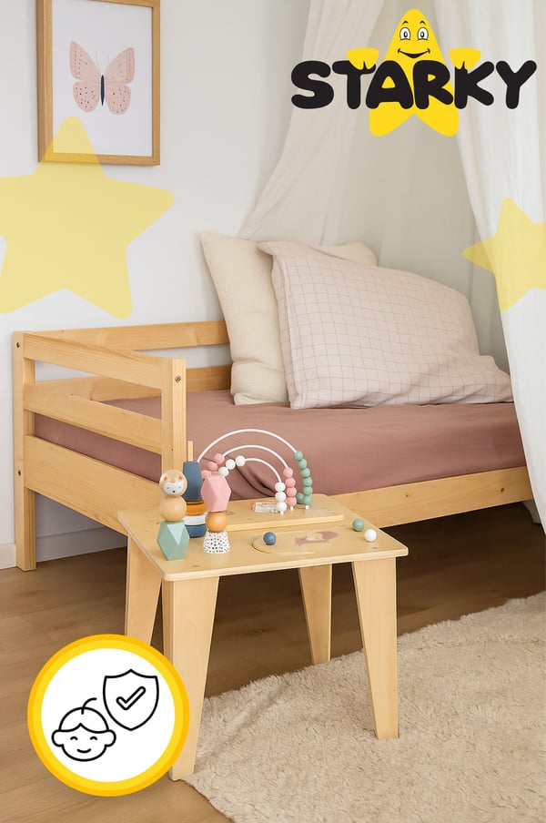 Multifunktionellt Montessori-pedagogiskt träbord räv