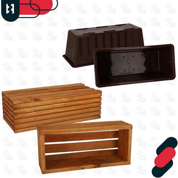 Kotarbau® Kukkaruukkulaatikko Puinen puutarhan istutuslaatikko terassille ja sisäkkeellä Tammi 44 x 20 CM