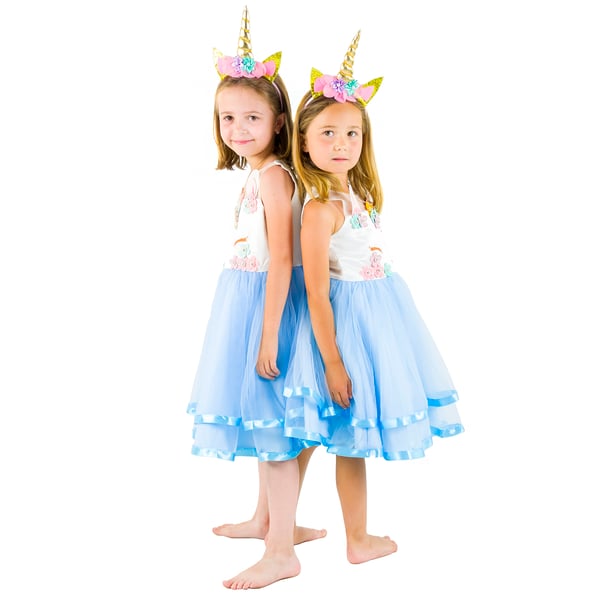 Enhjørningskostume til karnevalsbal, Pegasus-karnevalskostume til piger, enhjørningskostume til piger, størrelse 110