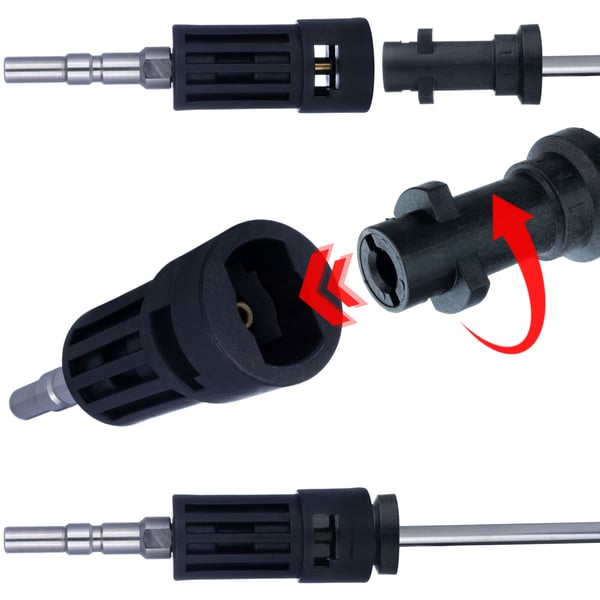 Adapter ombyggnadssats Nilfisk QC Kranzle D12 högtryckstvätt till Kärcher K bajonett