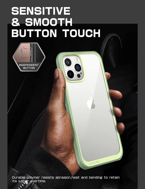 Supcase iPhone 13 Pro-skal Grönt silikon Transparent Förstärkt Solid