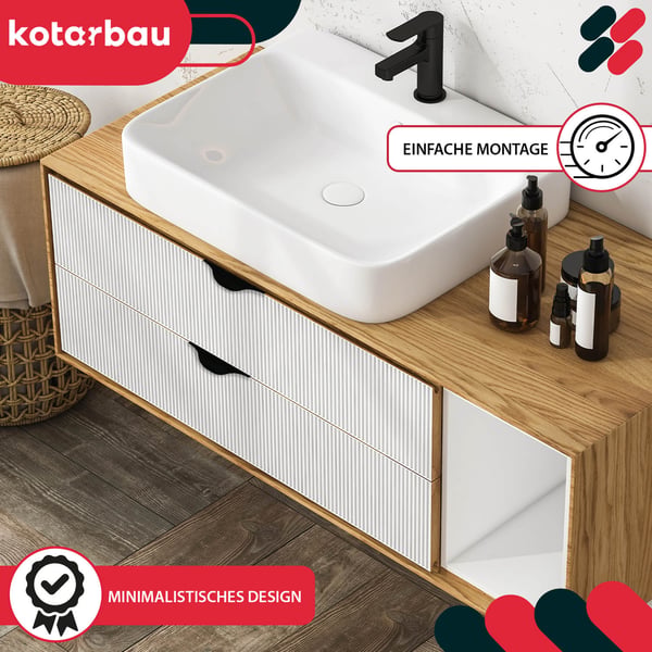 KOTARBAU Modern Edge møbelgreb aluminium matsortaluminium 96/116 mm sæt 10 stk