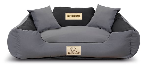 Koiran sänky koirankoppi KINGDOG MM43 75x65 cm personalisoitu purettava liukumaton tummanharmaa
