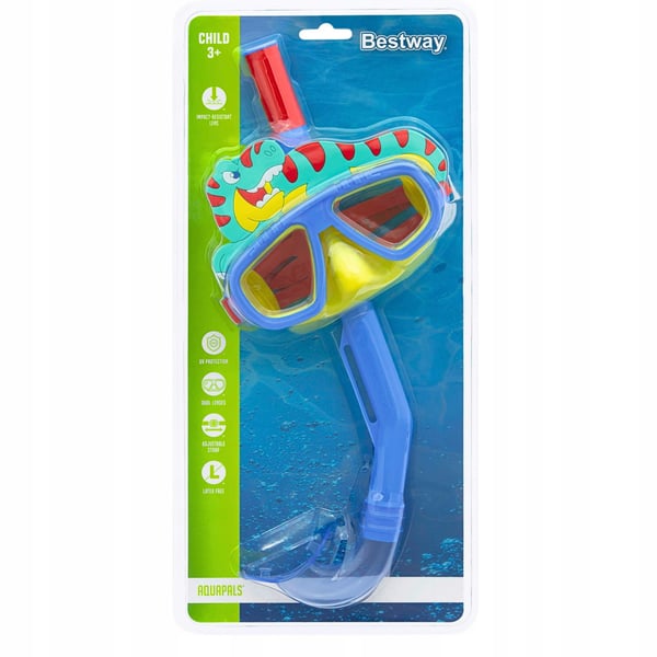 Dyksats snorkelsmask och simglasögon dinosaurie