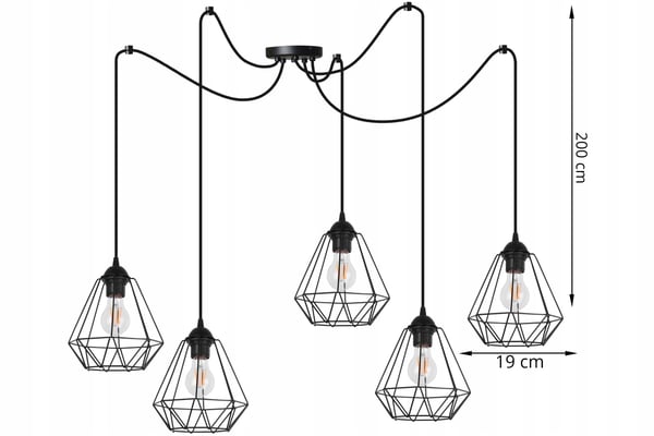 Hængende loftslampe lysekrone SPIDER loft E27 LED