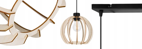 MODERN LED-TAKLAMPA I TRÄ
