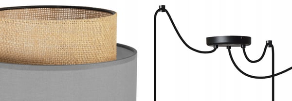 Hængende lampe, loftslysekrone, lampeskærm, boho juta
