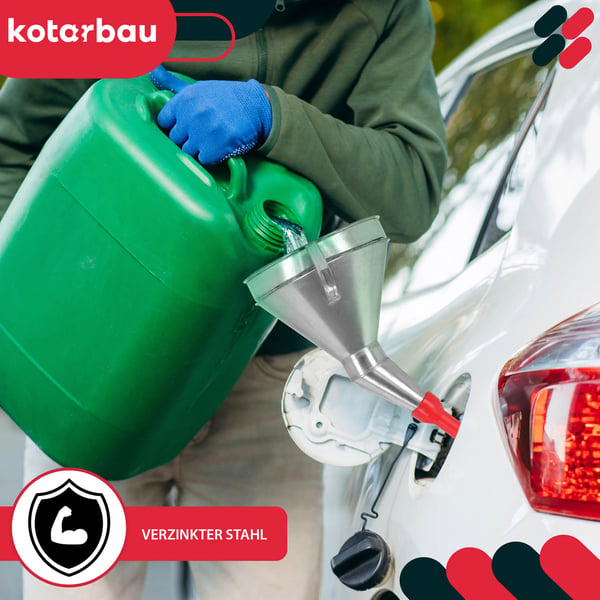 KOTARBAU® Galvaniserad metalltratt med plastspets, sil, filter, sned vinkelskål, 17 cm