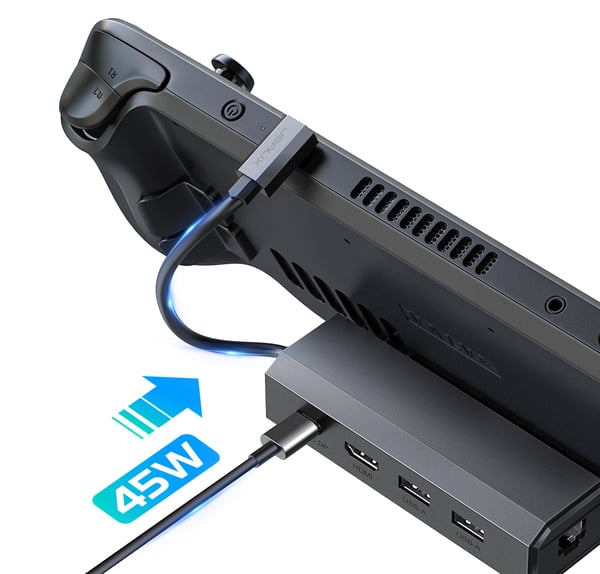 Dockingstation USB-C HUB jsaux HDMI 4k 120Hz 100W PD 100Mbps til Steam Deck