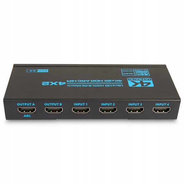 MATRIX HDMI 2.0 4x2 SWITCH SPLIT 4K 60HZ HDCP 2.2 HDR SPDIF TOSLINK ARC