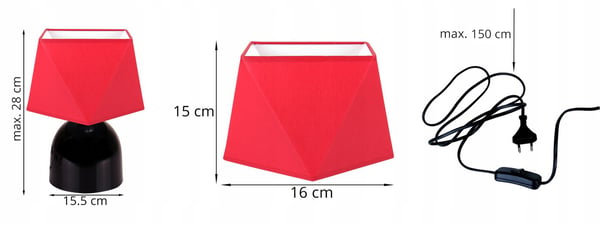 LED-yöpöytävalaisin, timanttimainen lampunvarjostin
