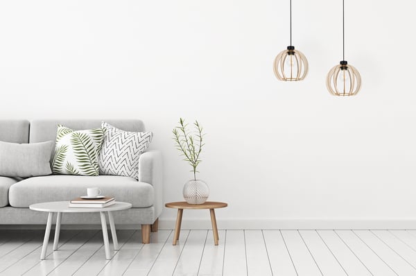 MODERN LED-TAKLAMPA I TRÄ