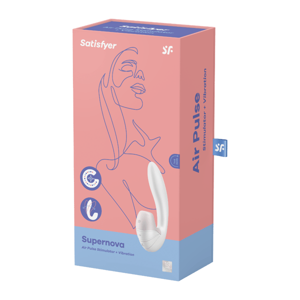 Satisfyer klitoriksen stimulaattori vibratorilla Supernova valkoinen