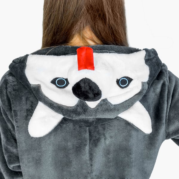 Varm herrepyjamas kigurumi husky onesie jumpsuit voksenkostume m Husky Onesie-kostume - M