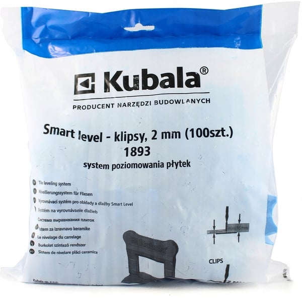 Kubala nivåsystemklips 2 mm 100 stk